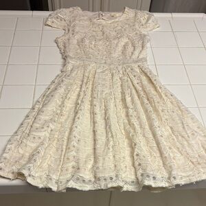 Elegant Cream Lace ladies  Dress